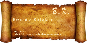 Brumecz Koletta névjegykártya
